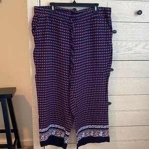 Navy and Red Patterned Pants